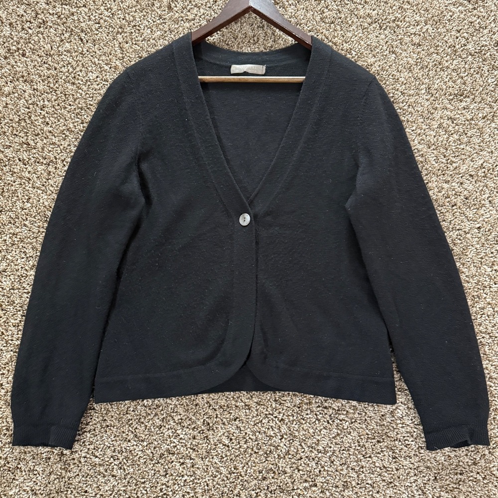 Charter Club Cashmere Cardigan Black S/M Soft Knit Minimalist Classic Layering‎